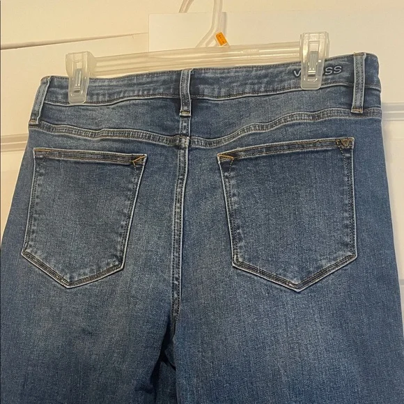 Vigoss Women's Blue Patchwork Straight Leg Jeans - Picture 5 of 7